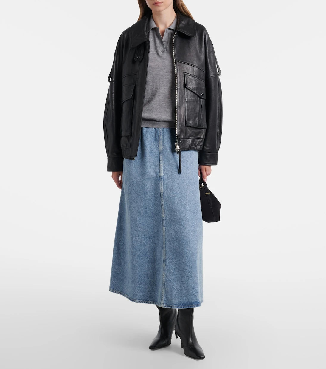 Agolde - x Maria McManus denim midi skirt