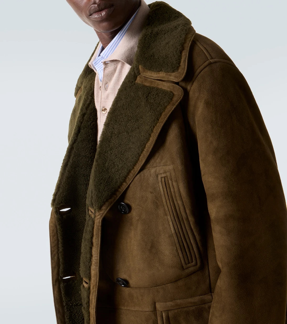 Ralph Lauren Purple Label - Shearling-lined suede jacket