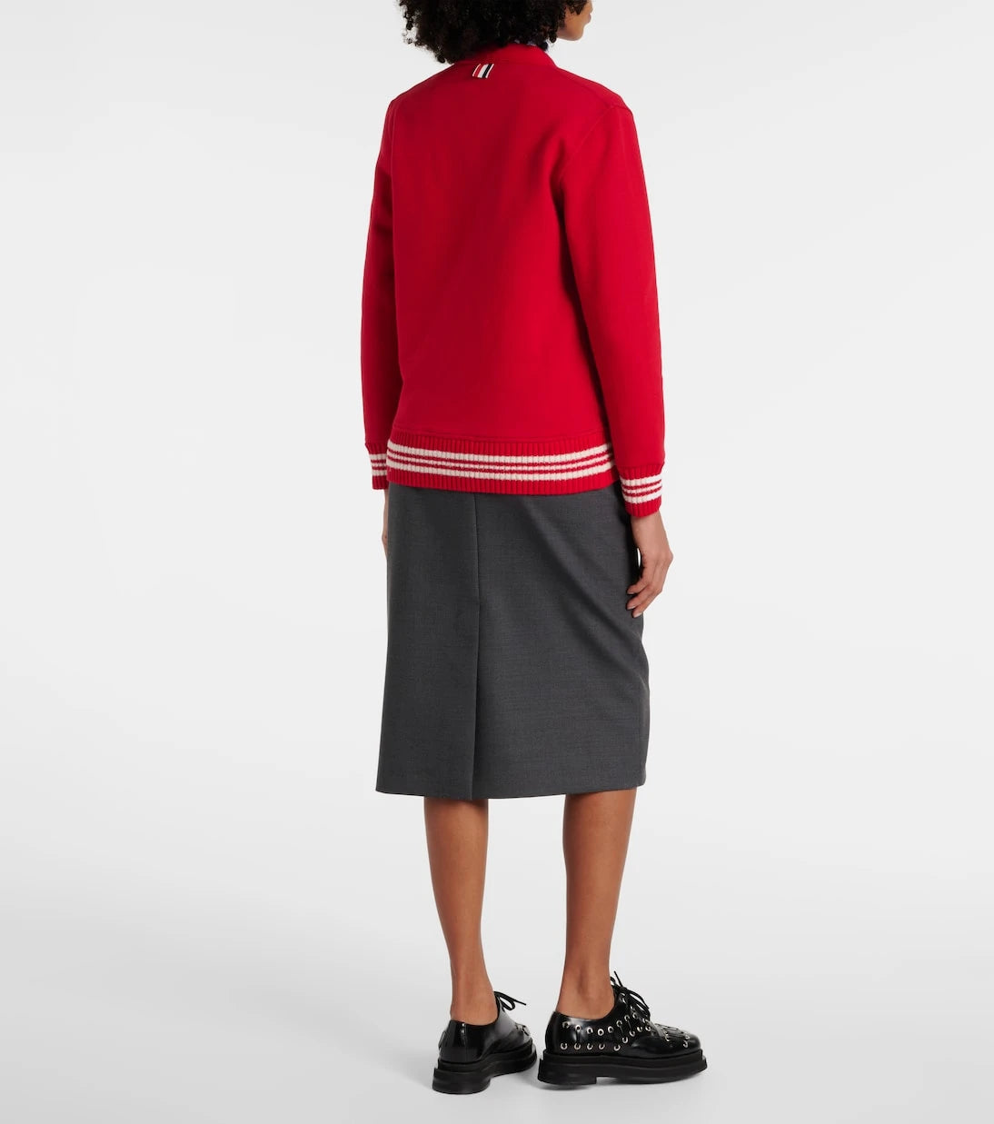 Thom Browne - 4-Bar bouclé-trimmed cotton cardigan