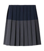 Grey Mohair-Wool Pleated Midi Skirt