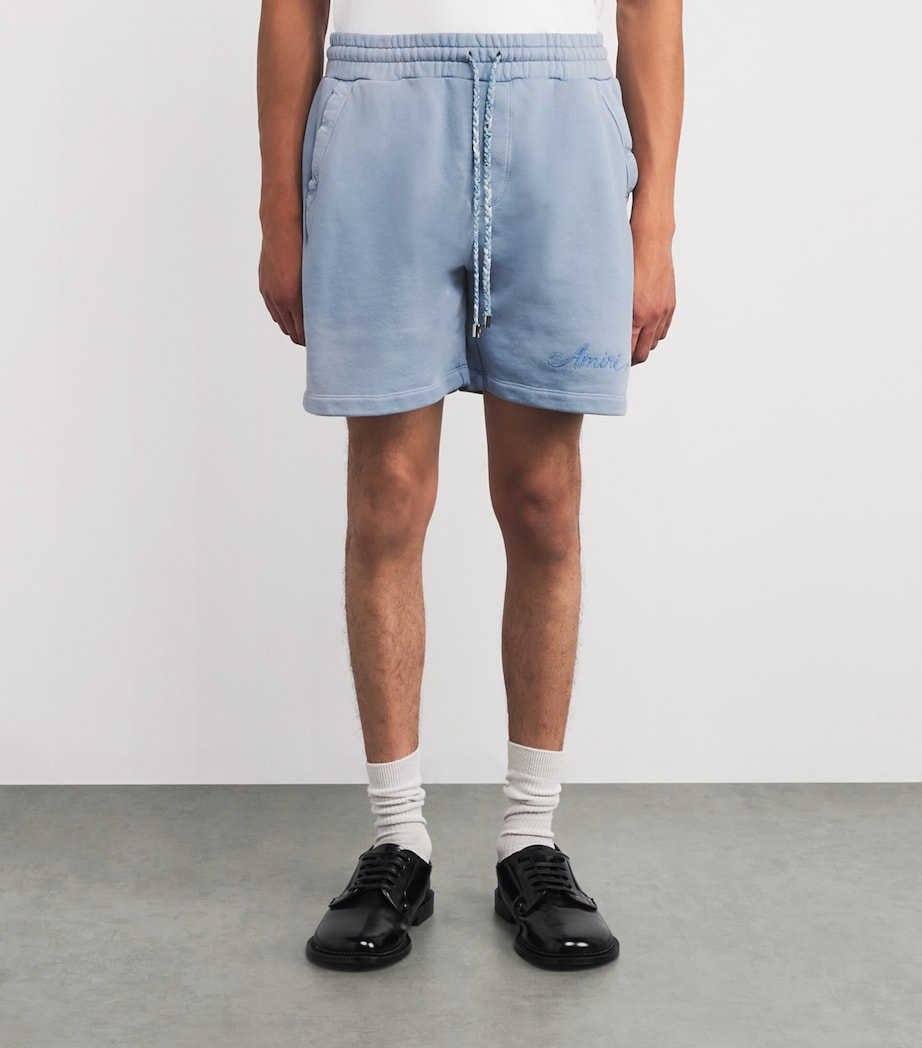 Cotton Bleach Bandana Sweatshorts ASHLEY BLUE