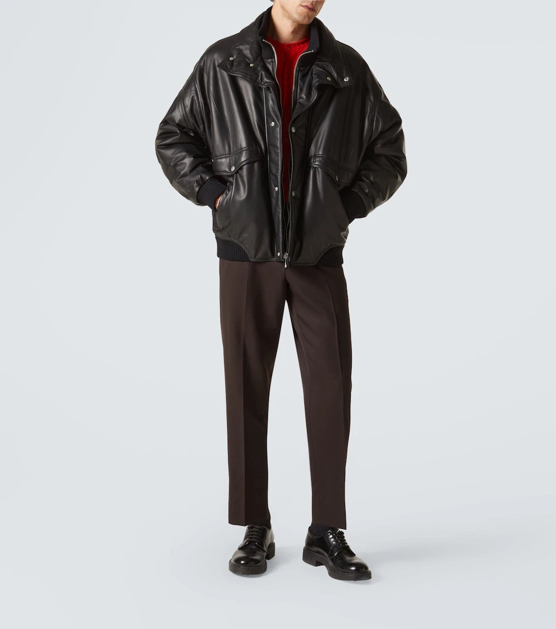 Prada - Leather bomber jacket