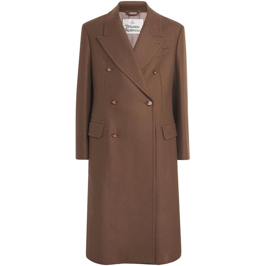 Vivienne Westwood Beige Wool-Cashmere Melton Overcoat