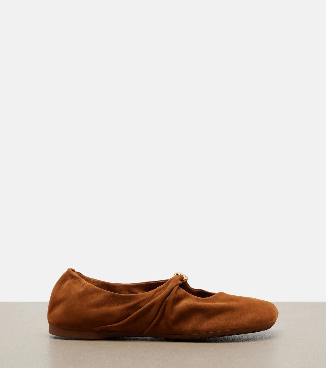 Loewe - Pebble Soft suede Mary Jane flats
