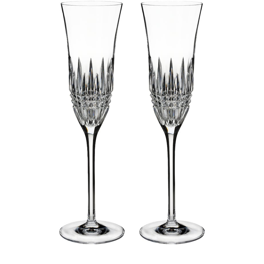 Set of 2 Lismore Diamond Essence Flutes (220ml)