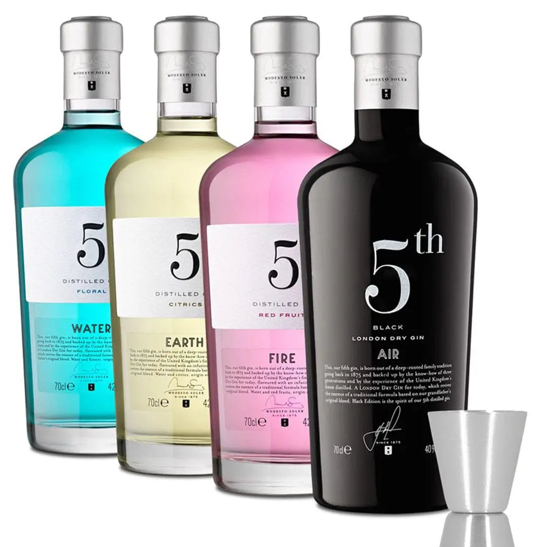 5th Gin Set with Jigger & Botanicals, 4 x 70 cl