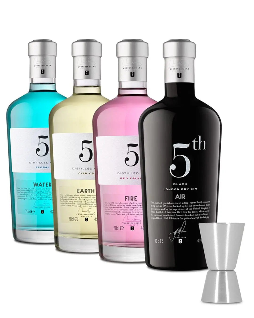 5th Gin Set with Jigger & Botanicals, 4 x 70 cl