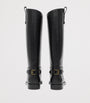 Black Calf Leather Cavalier Knee-High Boots
