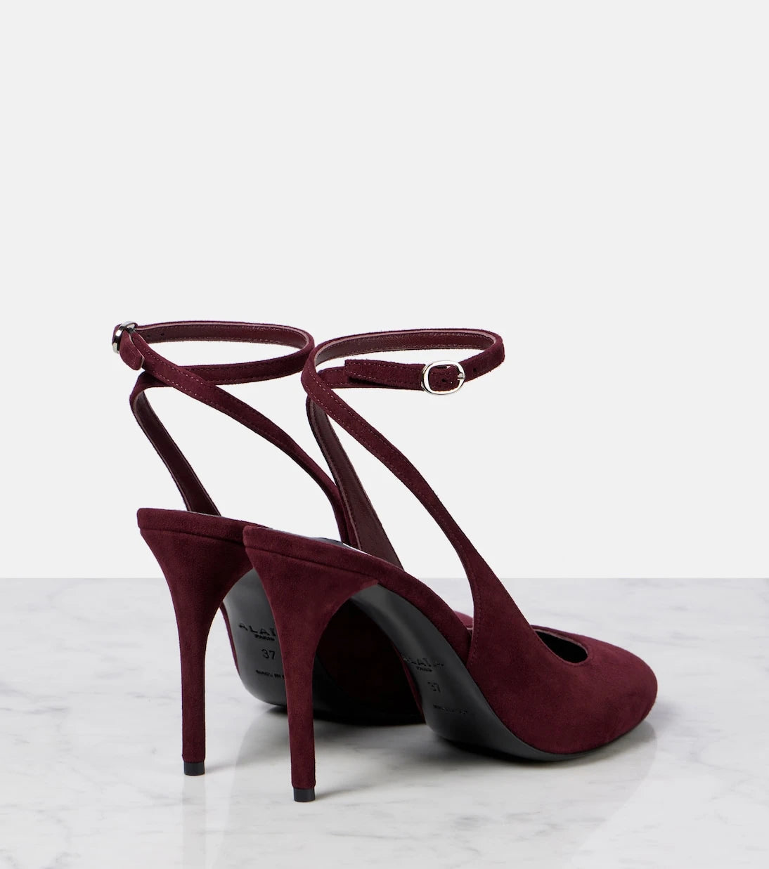 Alaïa - Decolette 90 suede slingback pumps