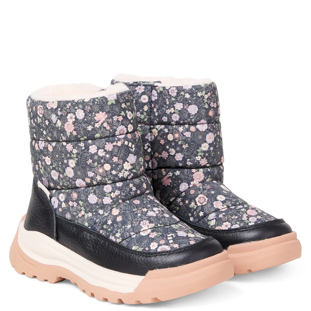 Wheat - Delaney Tex floral leather-trimmed boots