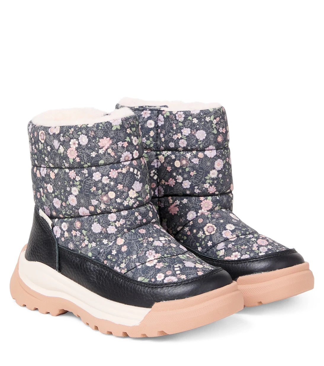 Wheat - Delaney Tex floral leather-trimmed boots
