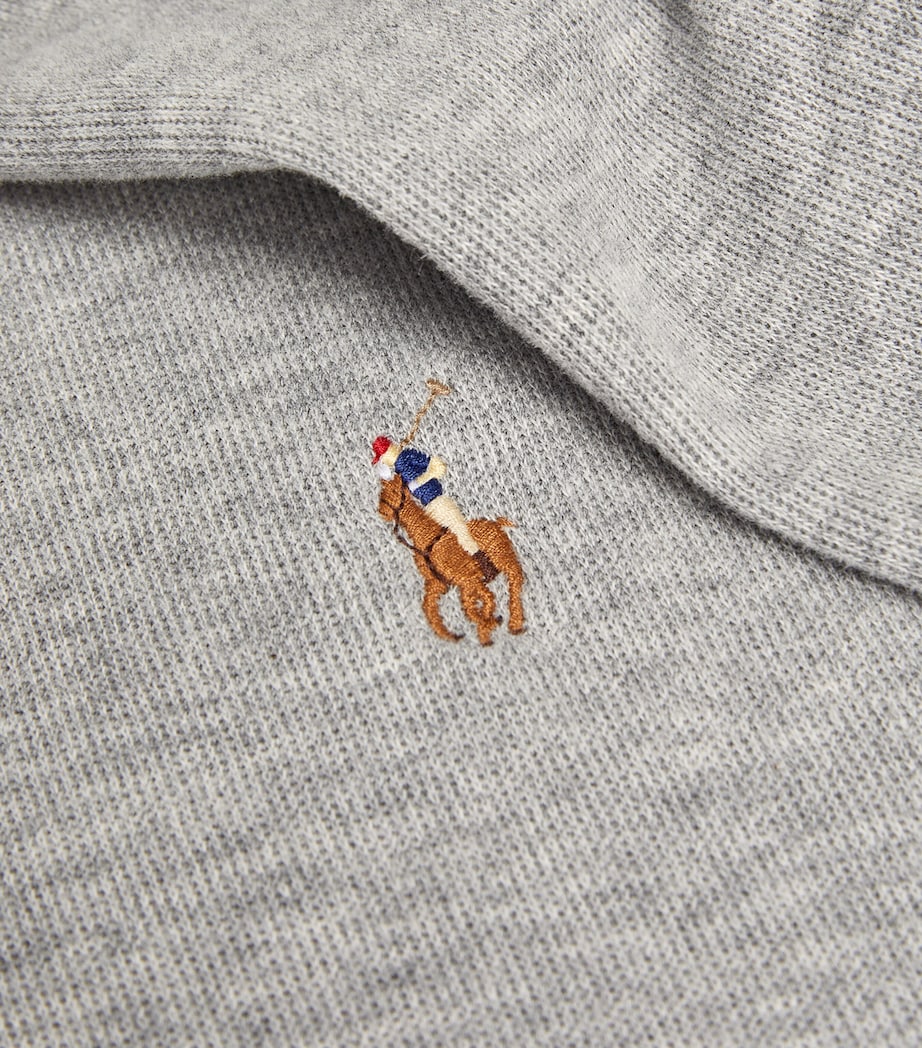 Polo Ralph Lauren Grey Cotton Quarter-Zip Sweater