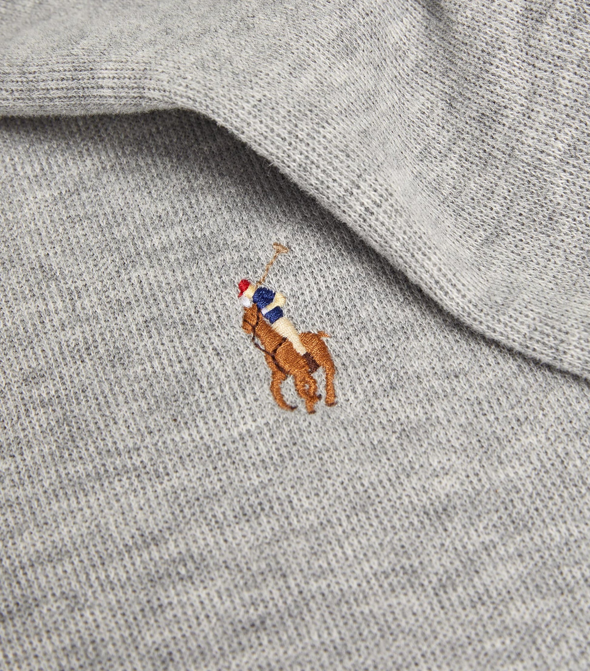 Polo Ralph Lauren Grey Cotton Quarter-Zip Sweater
