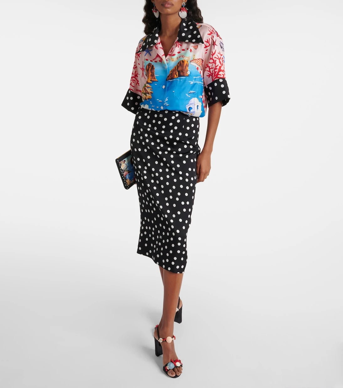 Dolce&Gabbana - Capri printed silk satin shirt