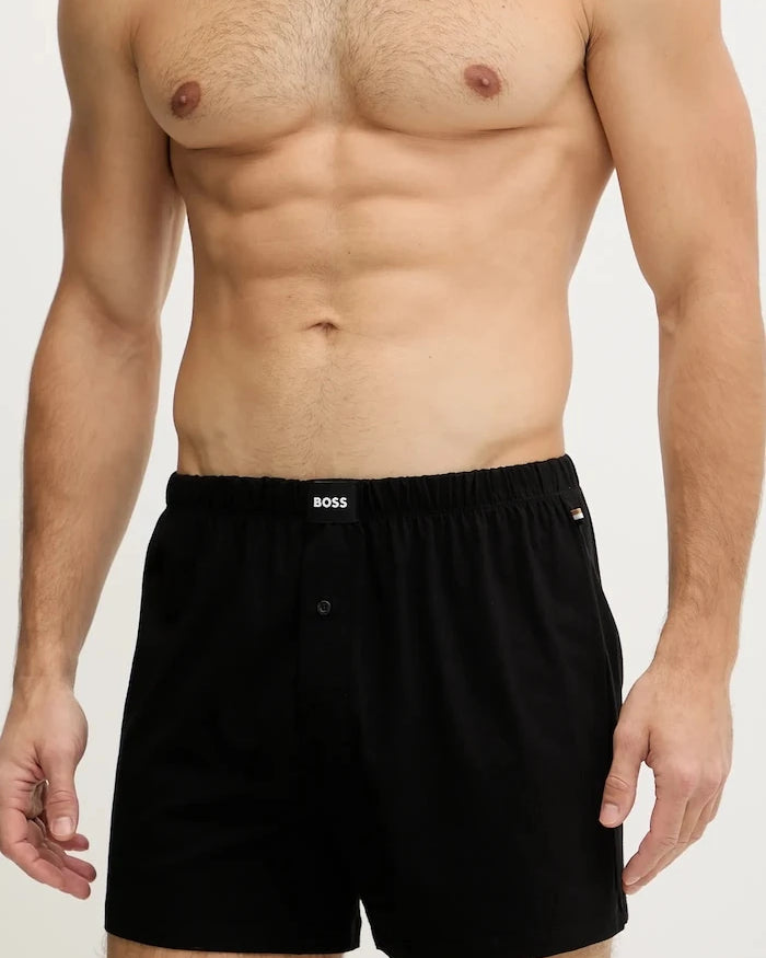 BOSS erkek pamuk ve elastan boxer 2P Jersey Boxer 2 adet