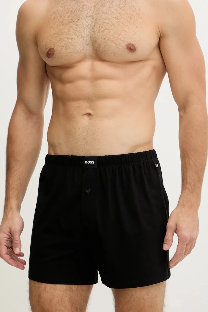 BOSS erkek pamuk ve elastan boxer 2P Jersey Boxer 2 adet