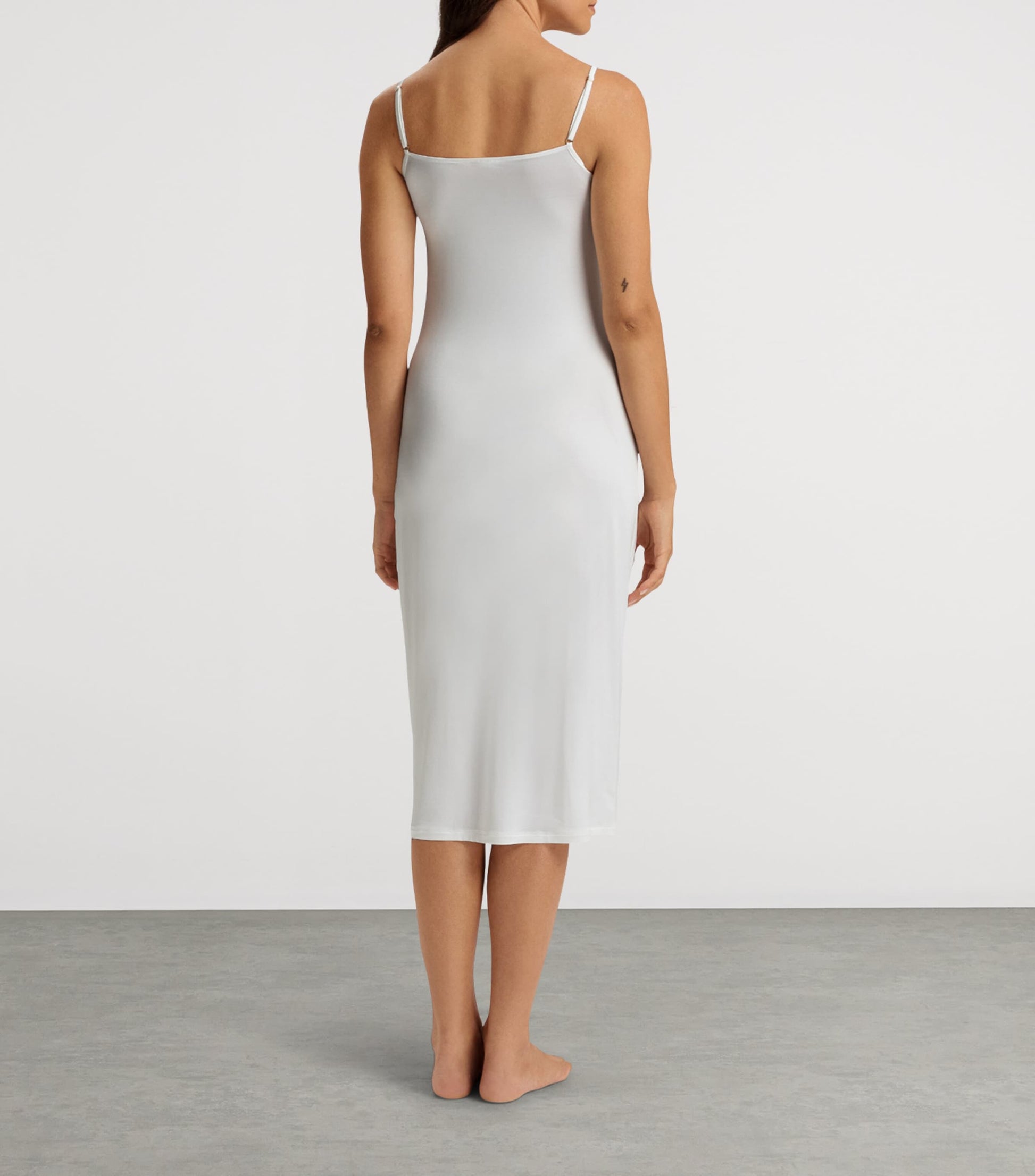 Hanro Ivory Satin Midi Dress