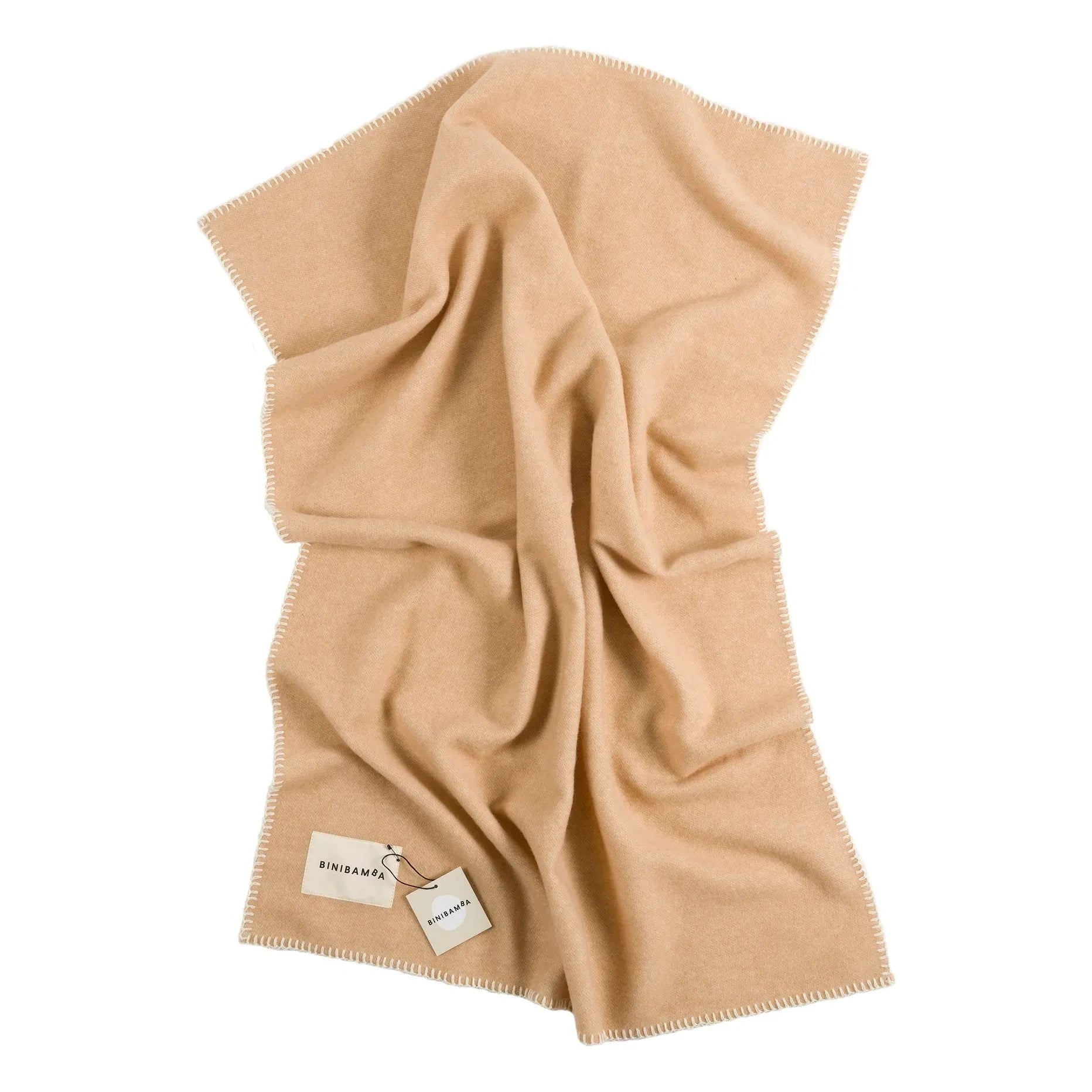 BINIBAMBA - Merino wool blanket | Peanut