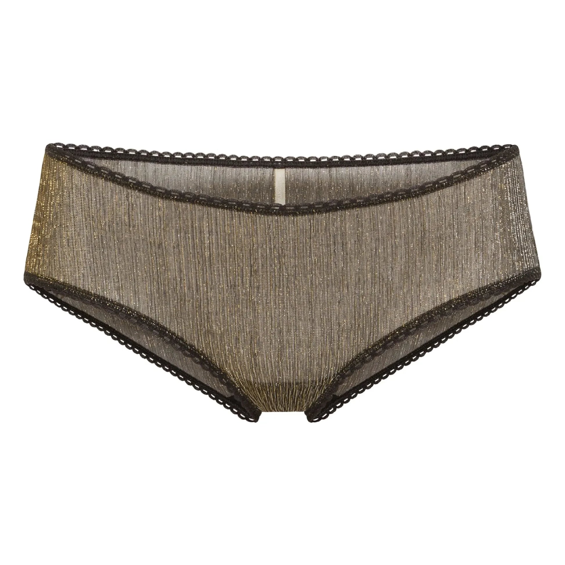 Momoni - Metallic Embossed Amaca Panties | Black