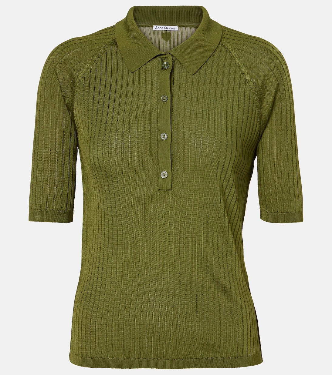 Acne Studios - Ribbed-knit polo shirt