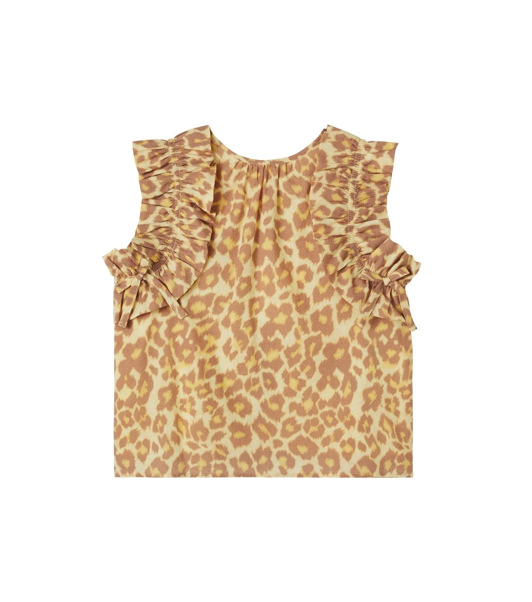 Zimmermann Kids - Leopard-print ruffled cotton top