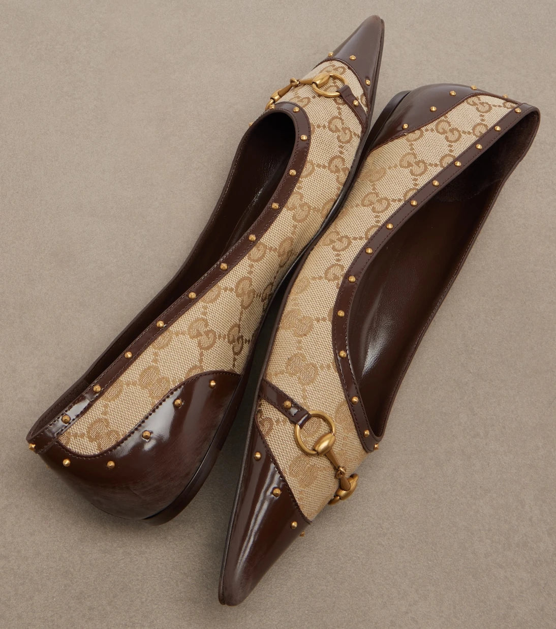 Gucci - Savoy Horsebit GG canvas ballet flats
