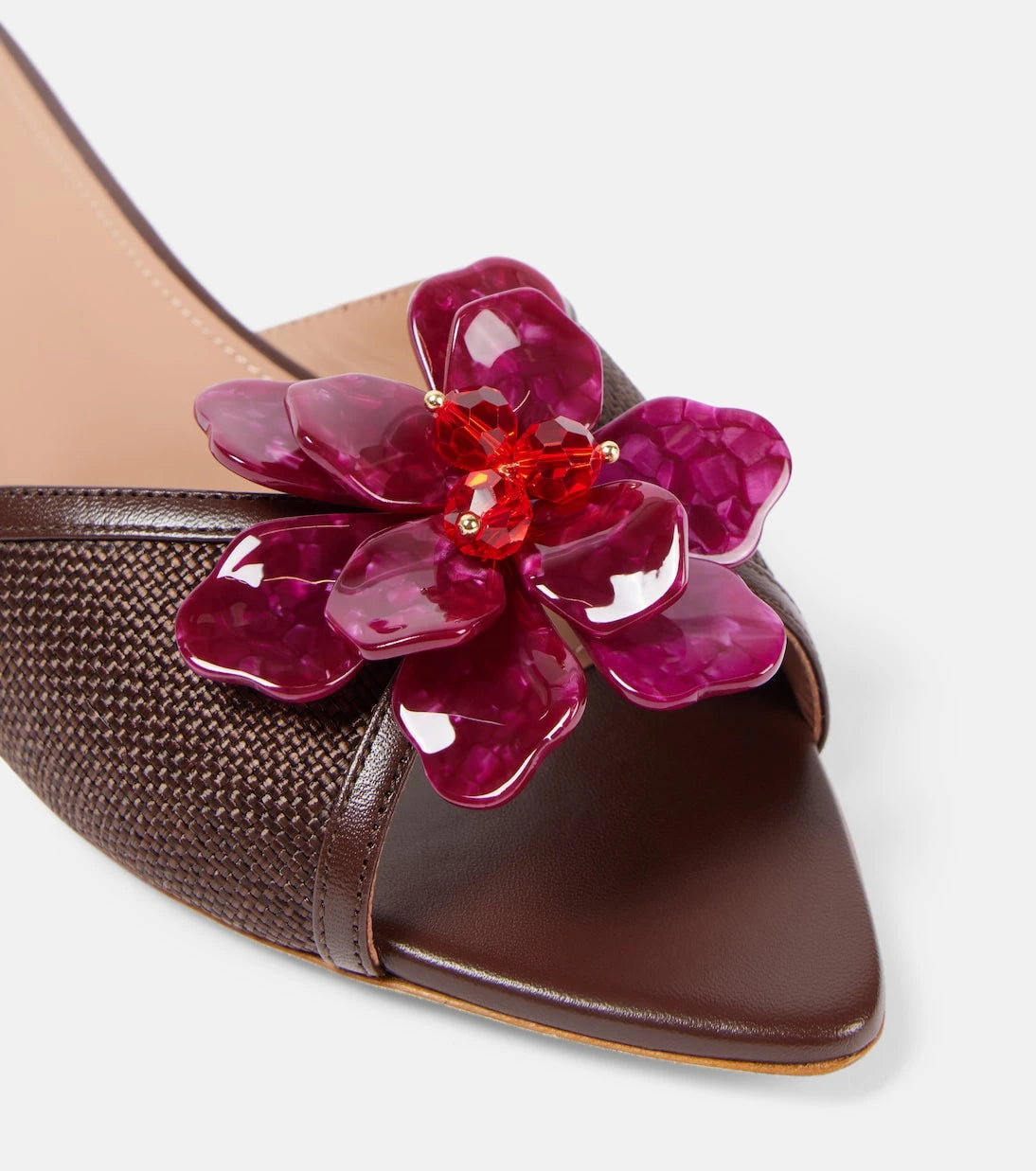 Malone Souliers - Cyd crystal-embellished raffia slides