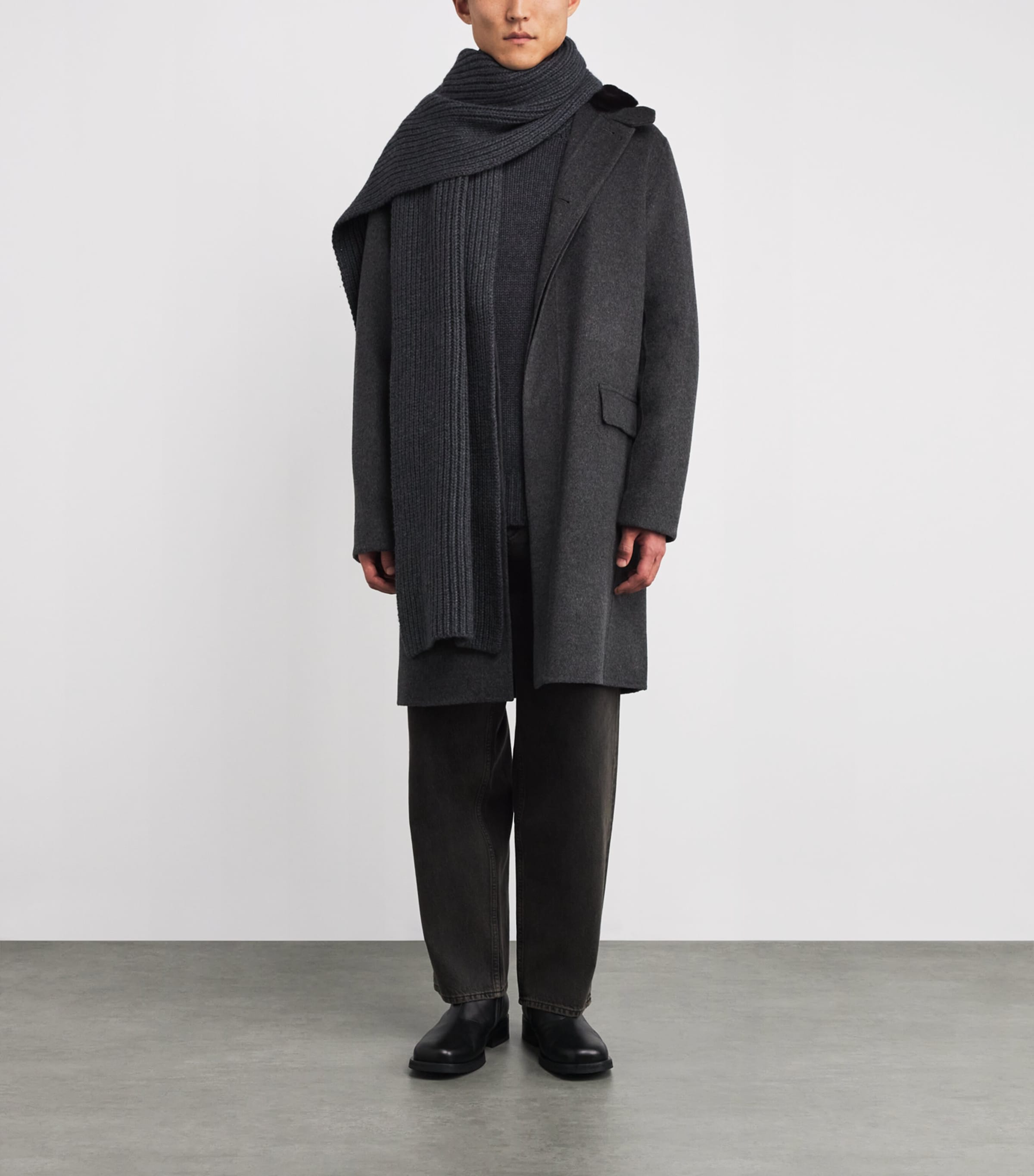 Yves Salomon Beige Wool-Cashmere Mink-Collar Overcoat