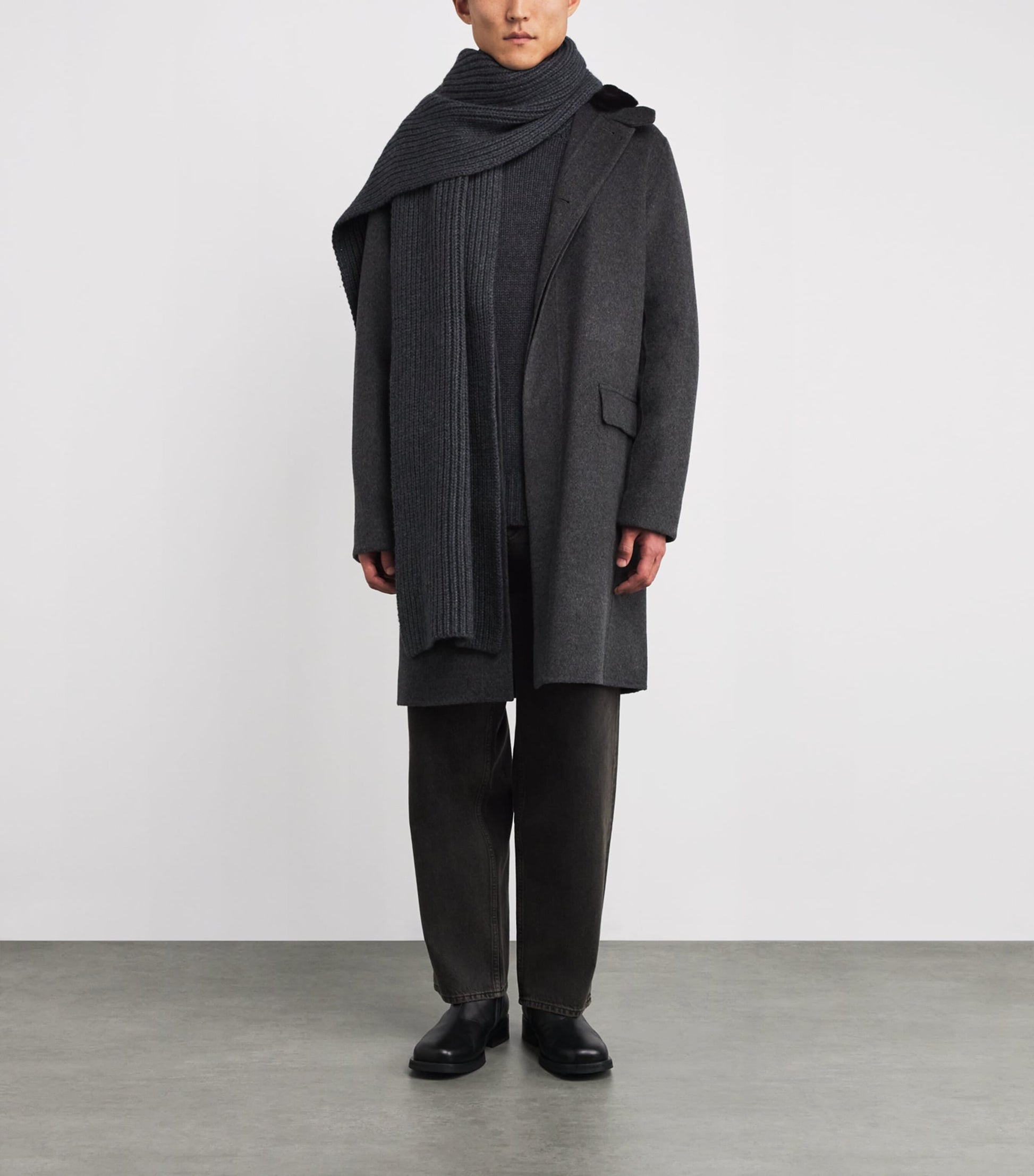 Yves Salomon Beige Wool-Cashmere Mink-Collar Overcoat