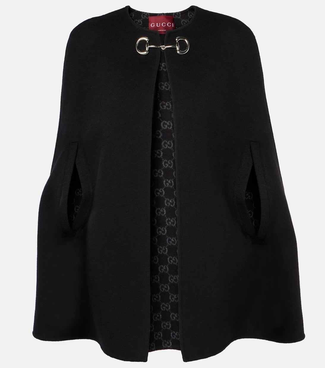 Gucci - Horsebit wool and silk cape