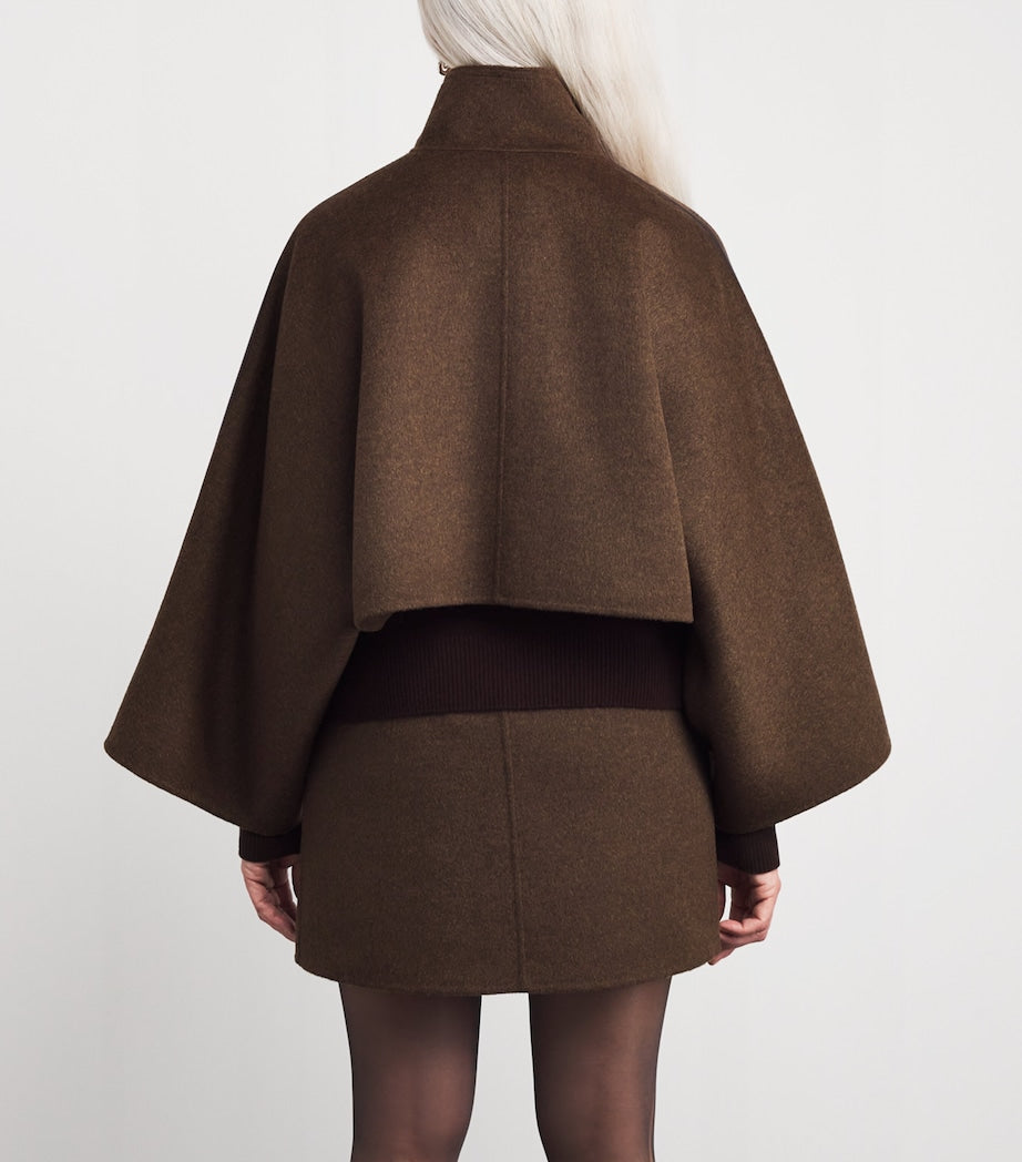 Green Wool-Cashmere Cape
