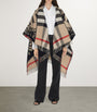 Beige Wool Reversible Check EKD Cape