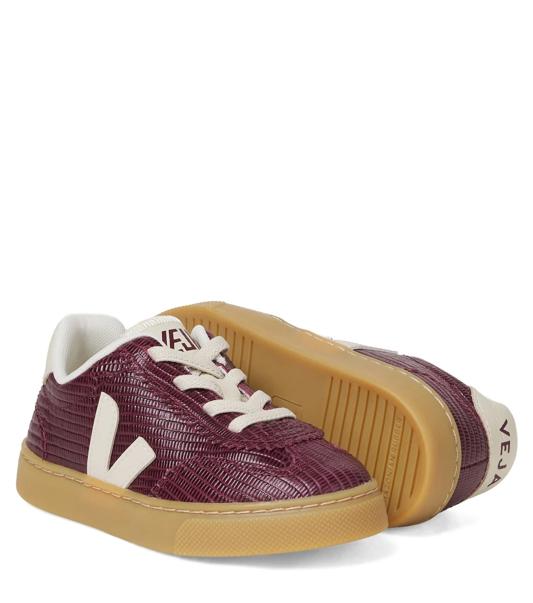 Veja Kids - Volley suede-trimmed leather sneakers