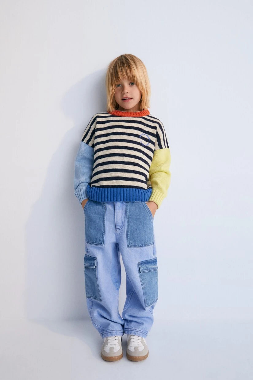 The New Society - Edelssa colorblocked cargo jeans