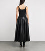 Alice+Olivia Black Scuba-Faux Leather Adley Dress