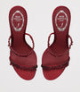 René Caovilla Burgundy Satin Chandelier Mules 80