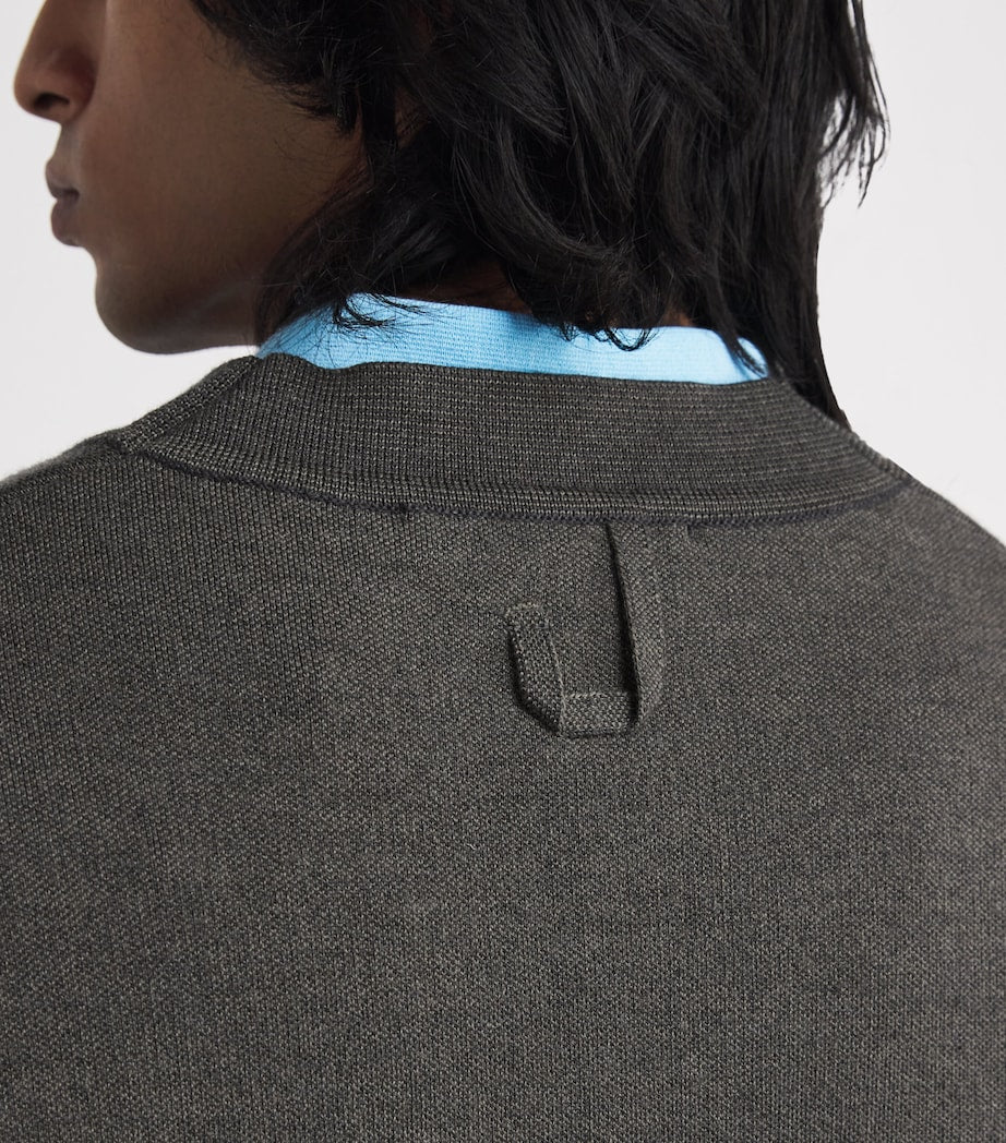 Beige Merino-Blend Doppio Cardigan