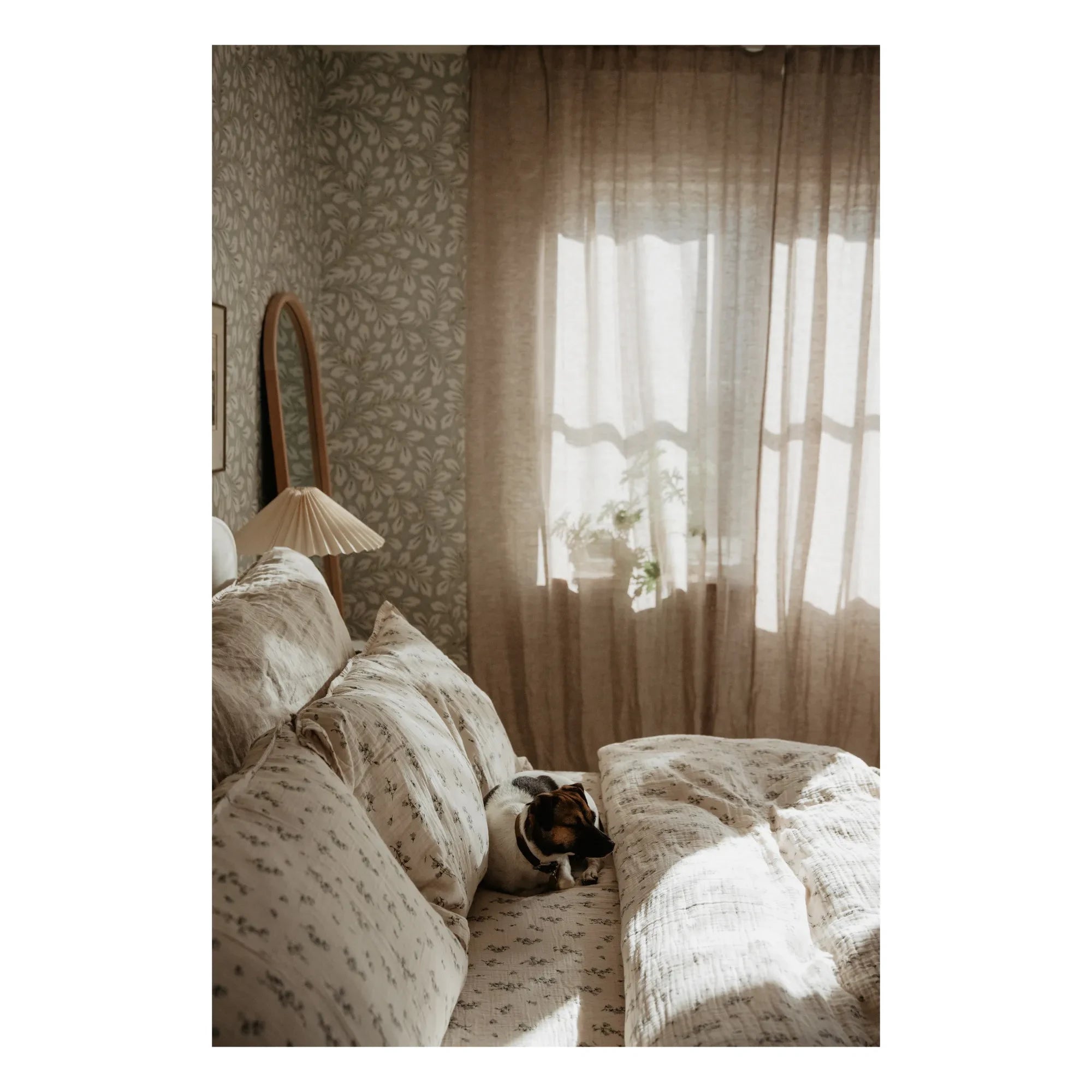 garbo&friends - Bluebell Cotton Muslin Fitted Sheet  | Cream