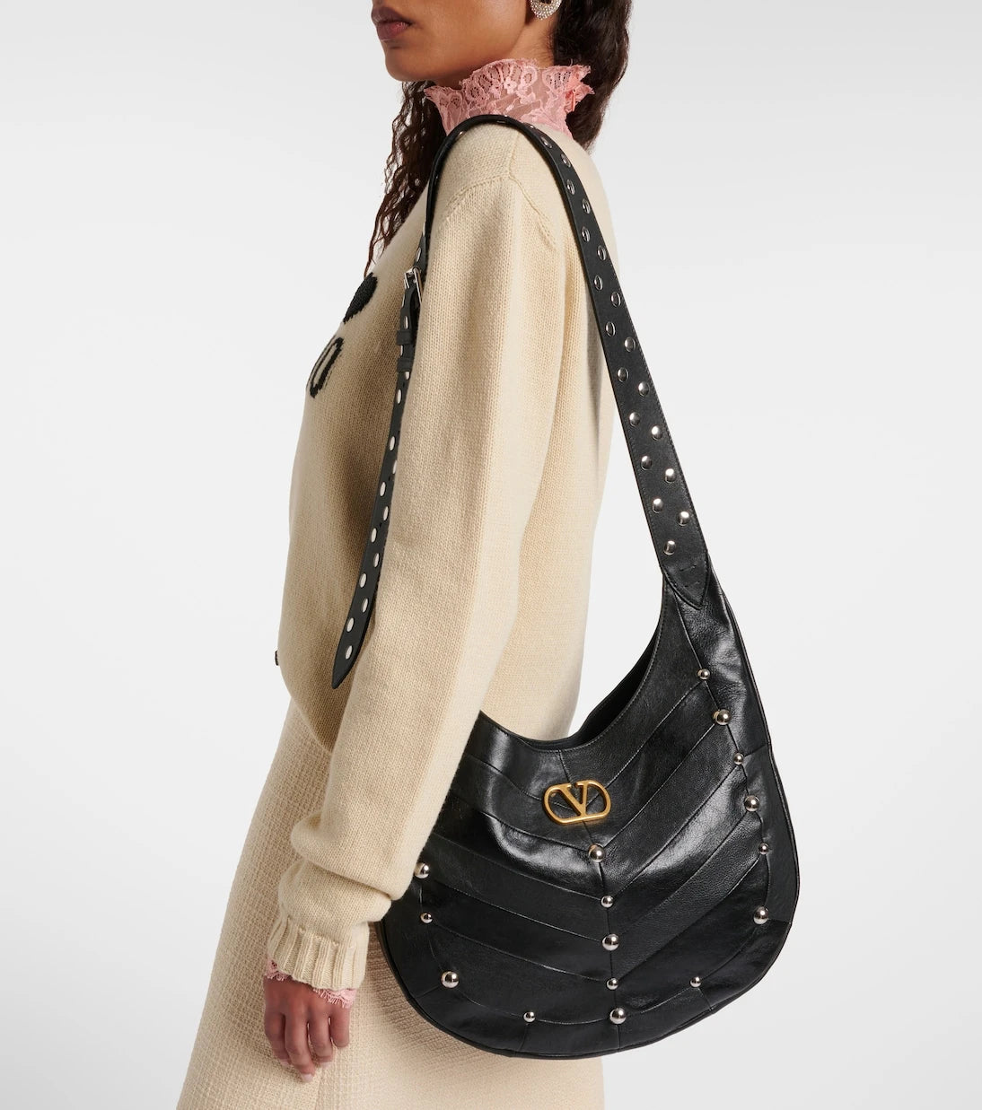 Valentino Garavani - Hoboho Large studded leather shoulder bag