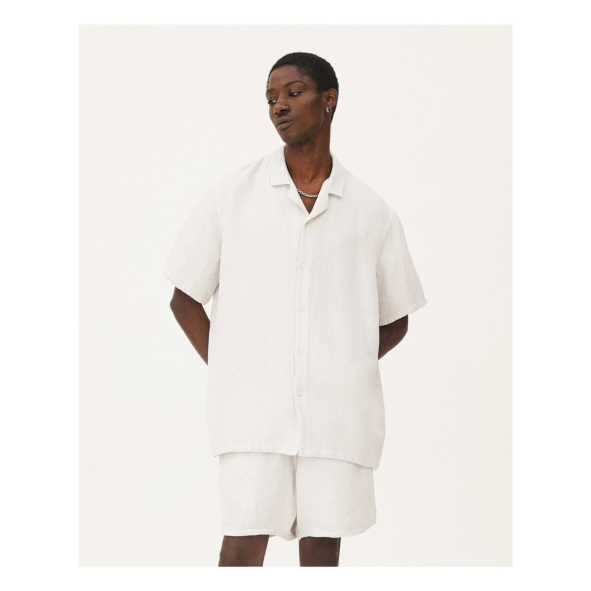 Noyoco - Orleans Linen shirt | Light grey