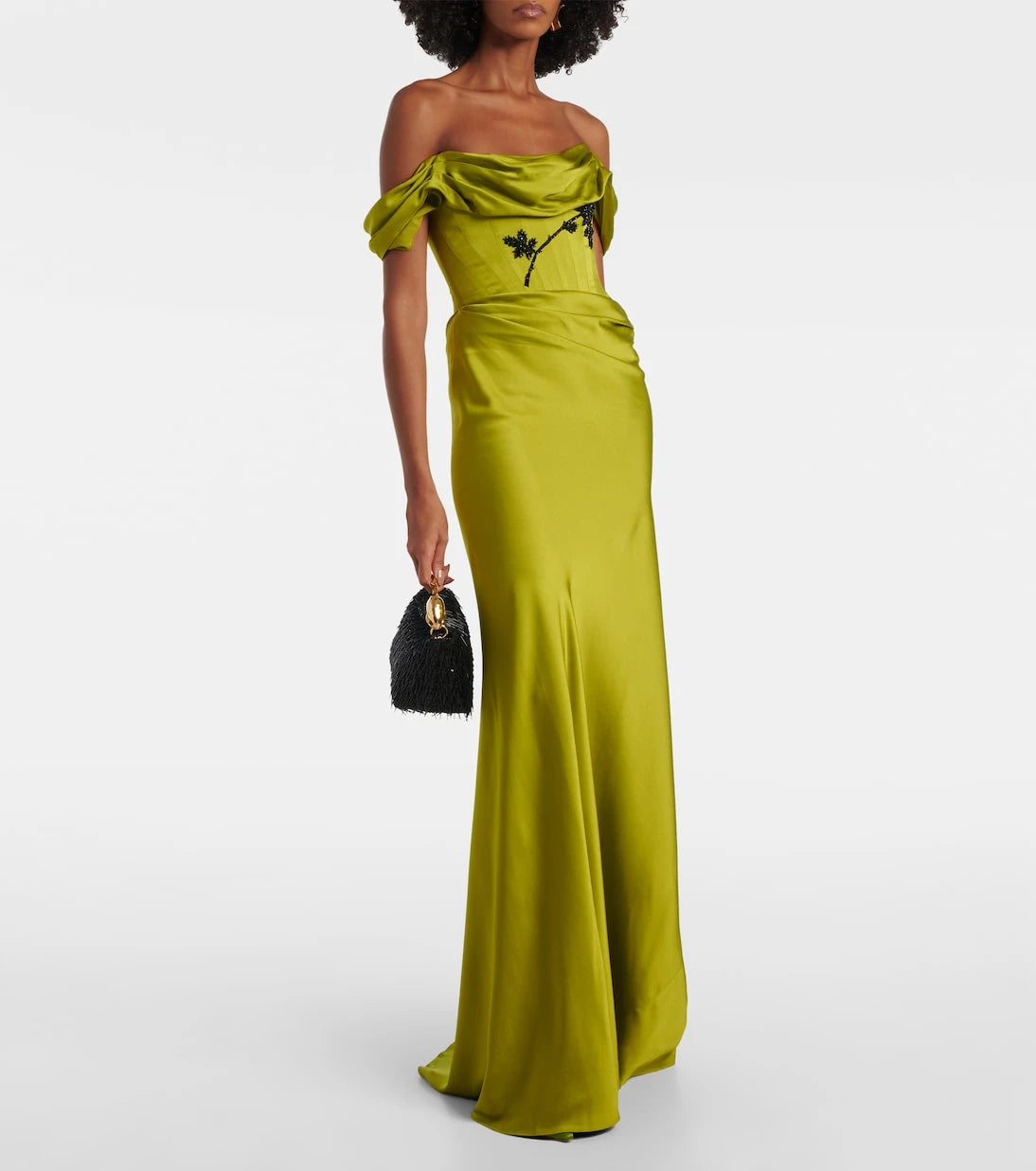 Clio Peppiatt - Paloma embellished satin corset gown