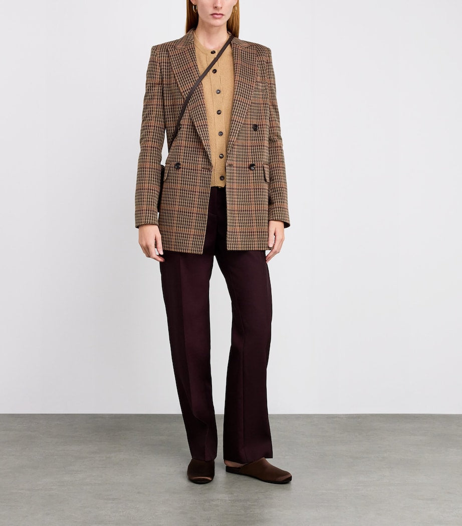 Multi Wool-Cotton Houndstooth Blazer