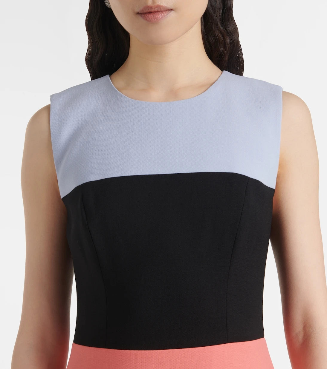 Carolina Herrera - Colorblocked wool-blend midi dress