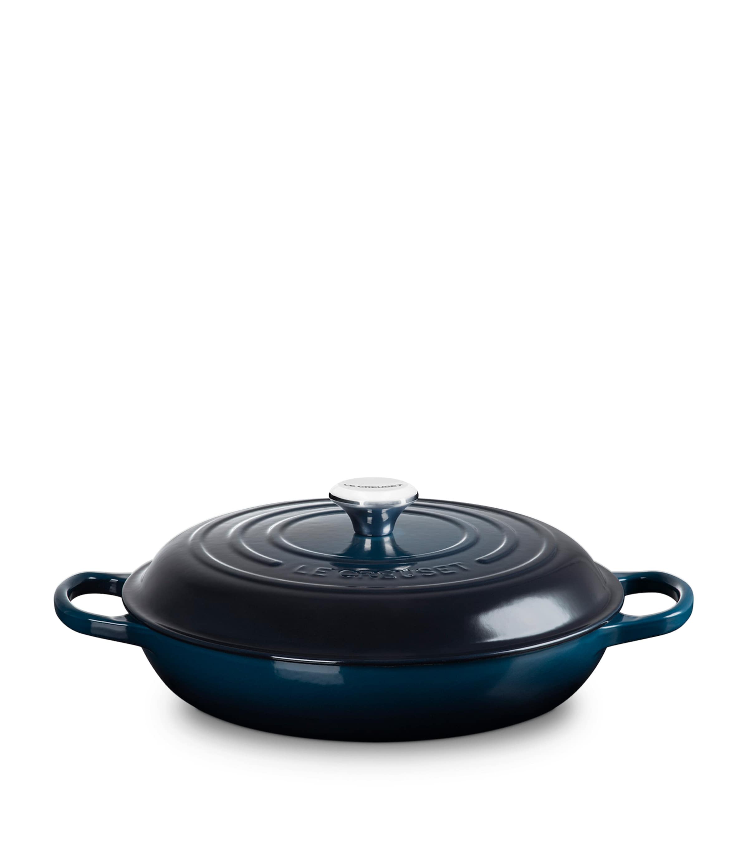 Enamelled Cast Iron Shallow Casserole Dish (30cm) BLUE