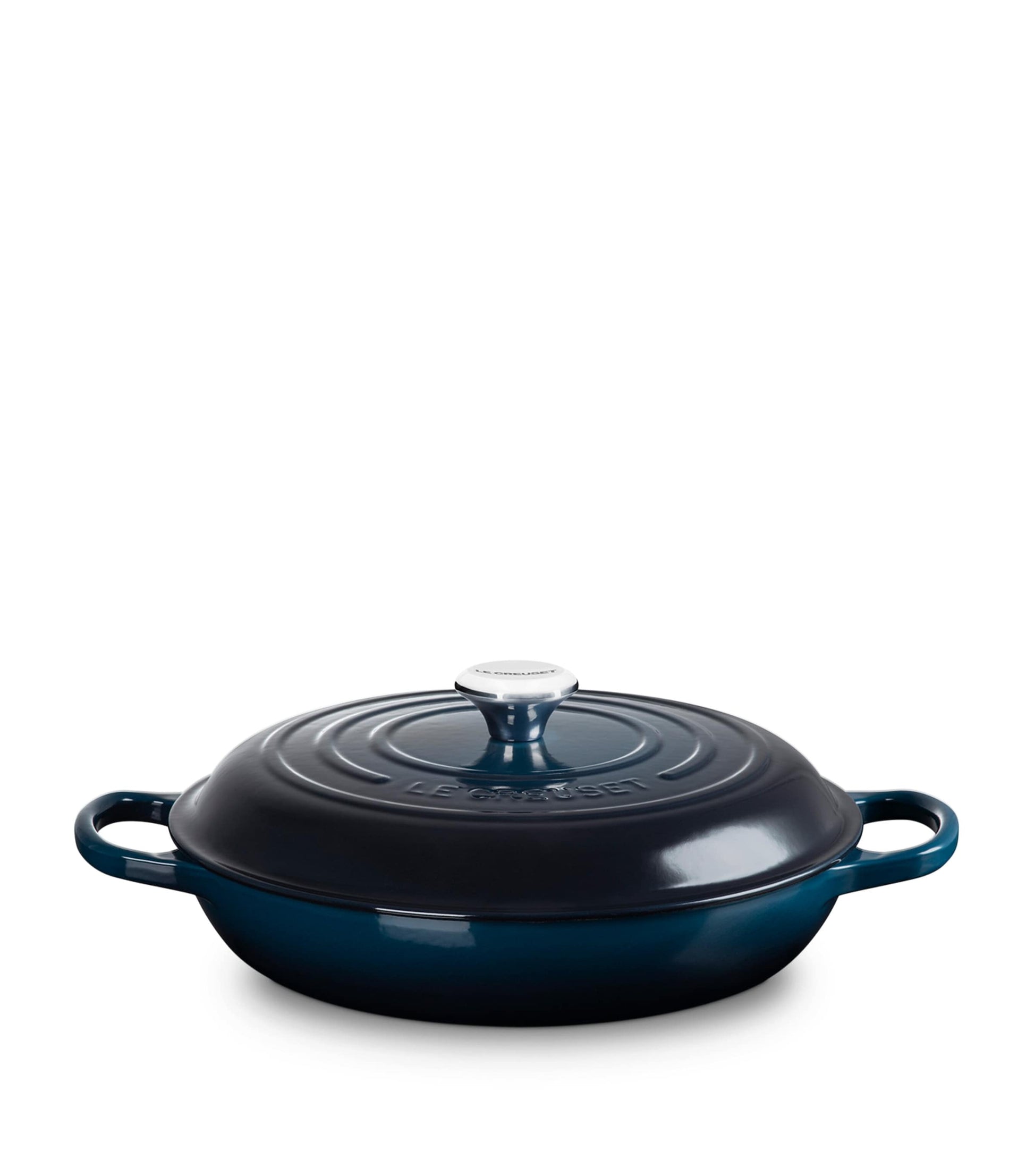 Enamelled Cast Iron Shallow Casserole Dish (30cm) BLUE