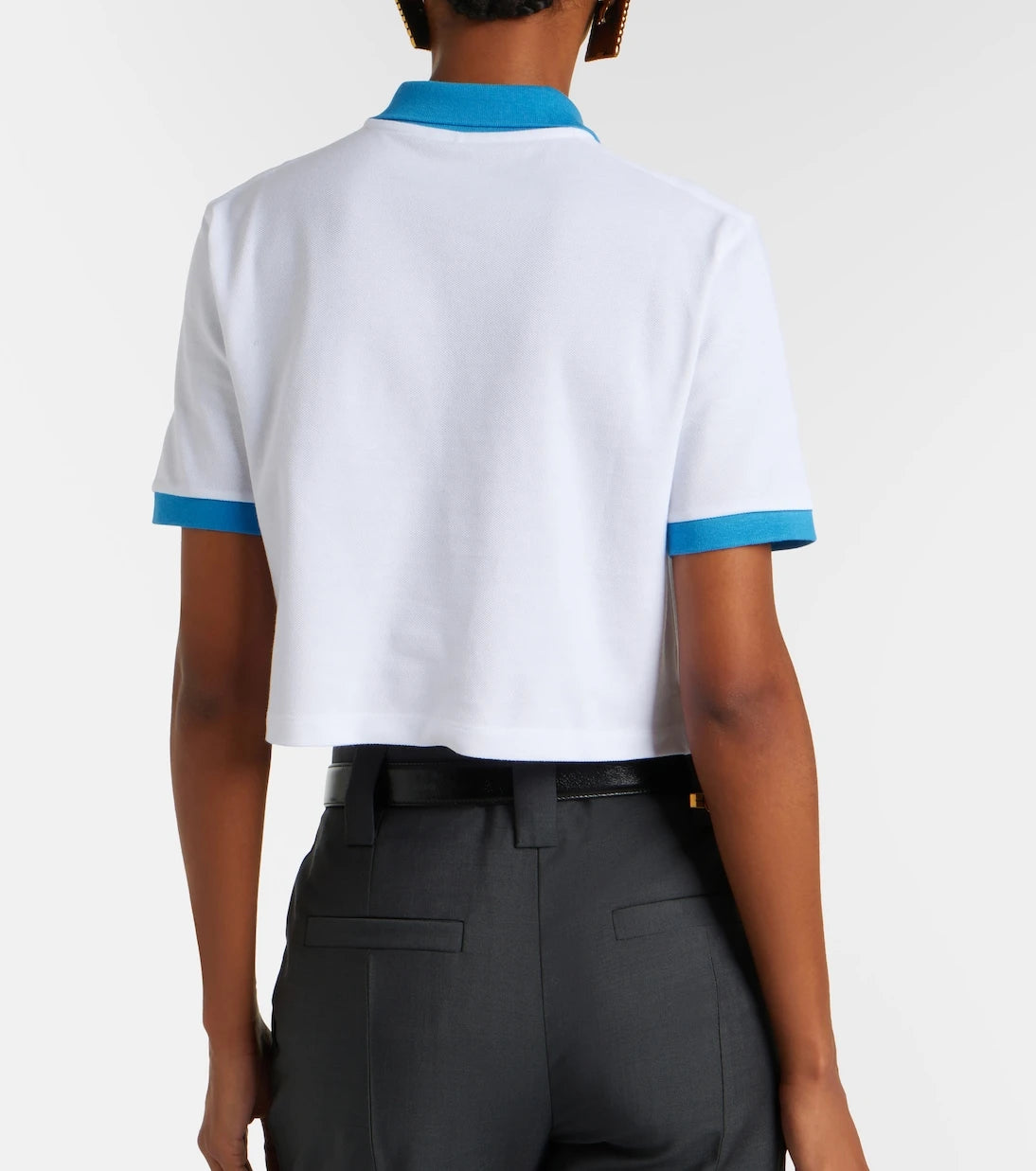 Versace - Embroidered cotton piqué polo shirt
