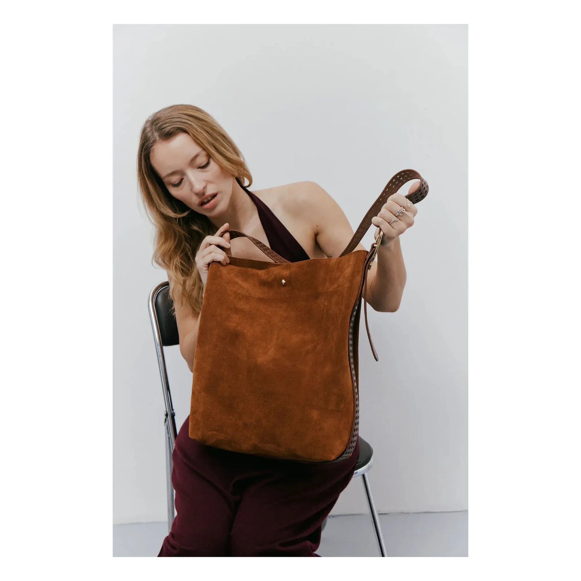herbert frère soeur - Le Enzo Cran Bag Leather crust | Camel