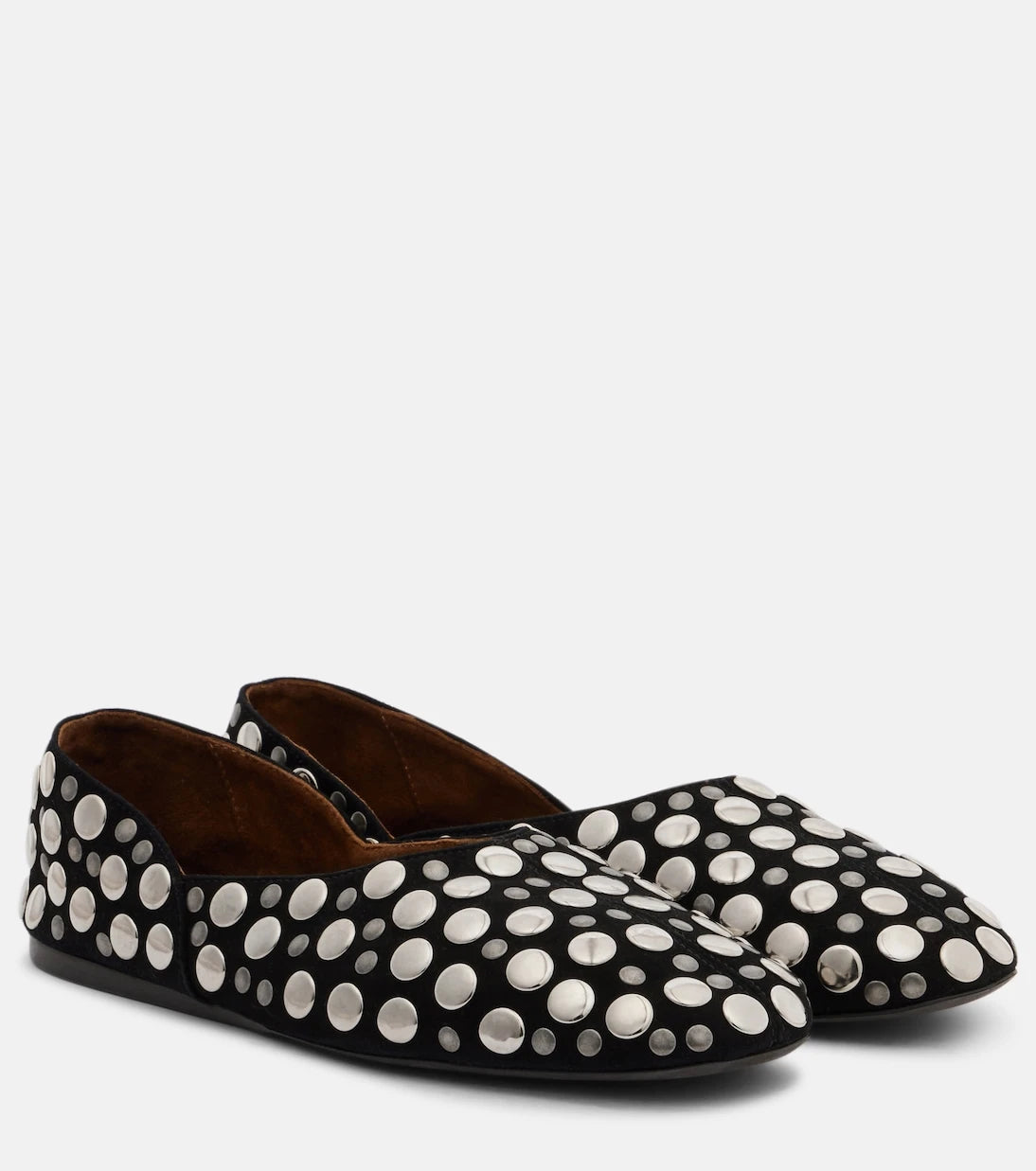 Khaite - Jane studded suede ballet flats