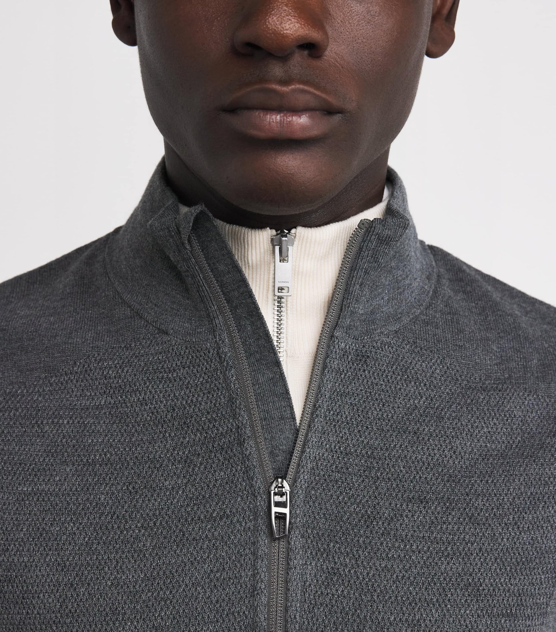 RLX Ralph Lauren Grey COOLMAX Zip-Up Sweater Vest