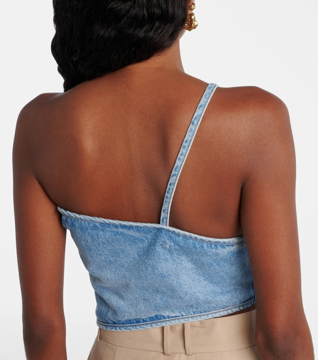 Magda Butrym - Draped one-shoulder denim top